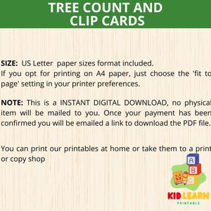 Tree Count and Clip Cards,spring Counting Cards,tree Math Activity,tree ...