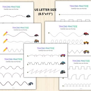 Get little learners excited about writing with this Monster Truck Tracing Book Printable! Designed for preschool, pre-K, and kindergarten children, this engaging workbook combines the thrill of monster trucks with essential tracing practice to help build strong prewriting and early literacy skills.