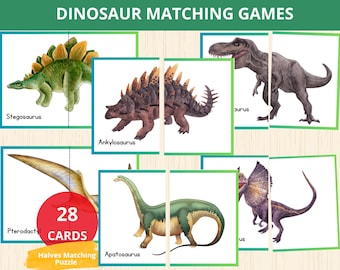 Dinosaur flashcard,Halves matching,dinosaur Montessori,Dinosaur Matching Games,Dinosaur Activity Kid,dinosaur Puzzle,dinosaur identification