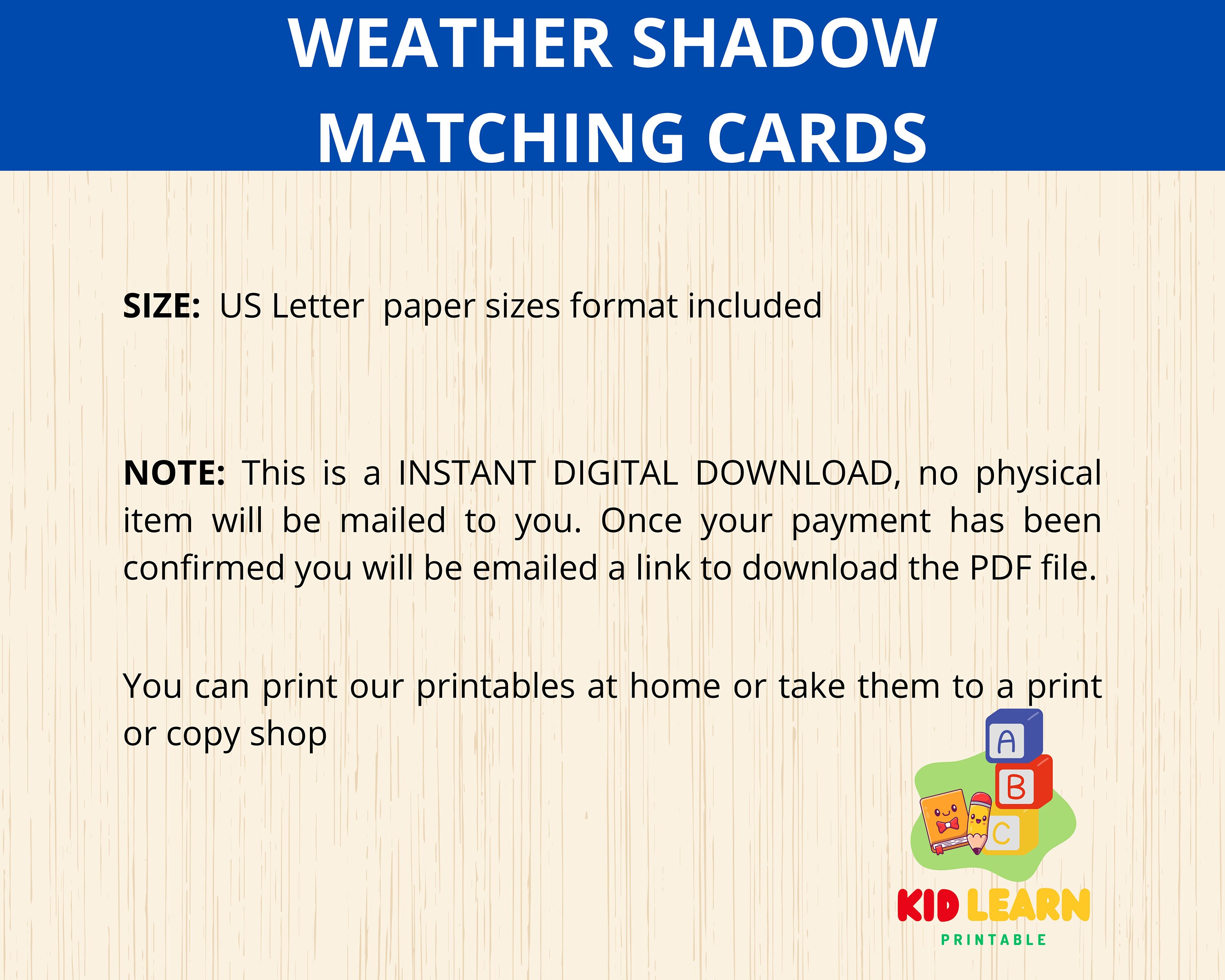 Weather Shadow Mathcing Game Weather Shadow Matching Cards,weather Montessori Toddler, Weather ...