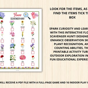 Spark curiosity and learning with this interactive Flower Scavenger Hunt! Designed to enhance observation skills, plant recognition, and counting abilities, this printable activity turns outdoor exploration into a fun educational experience.