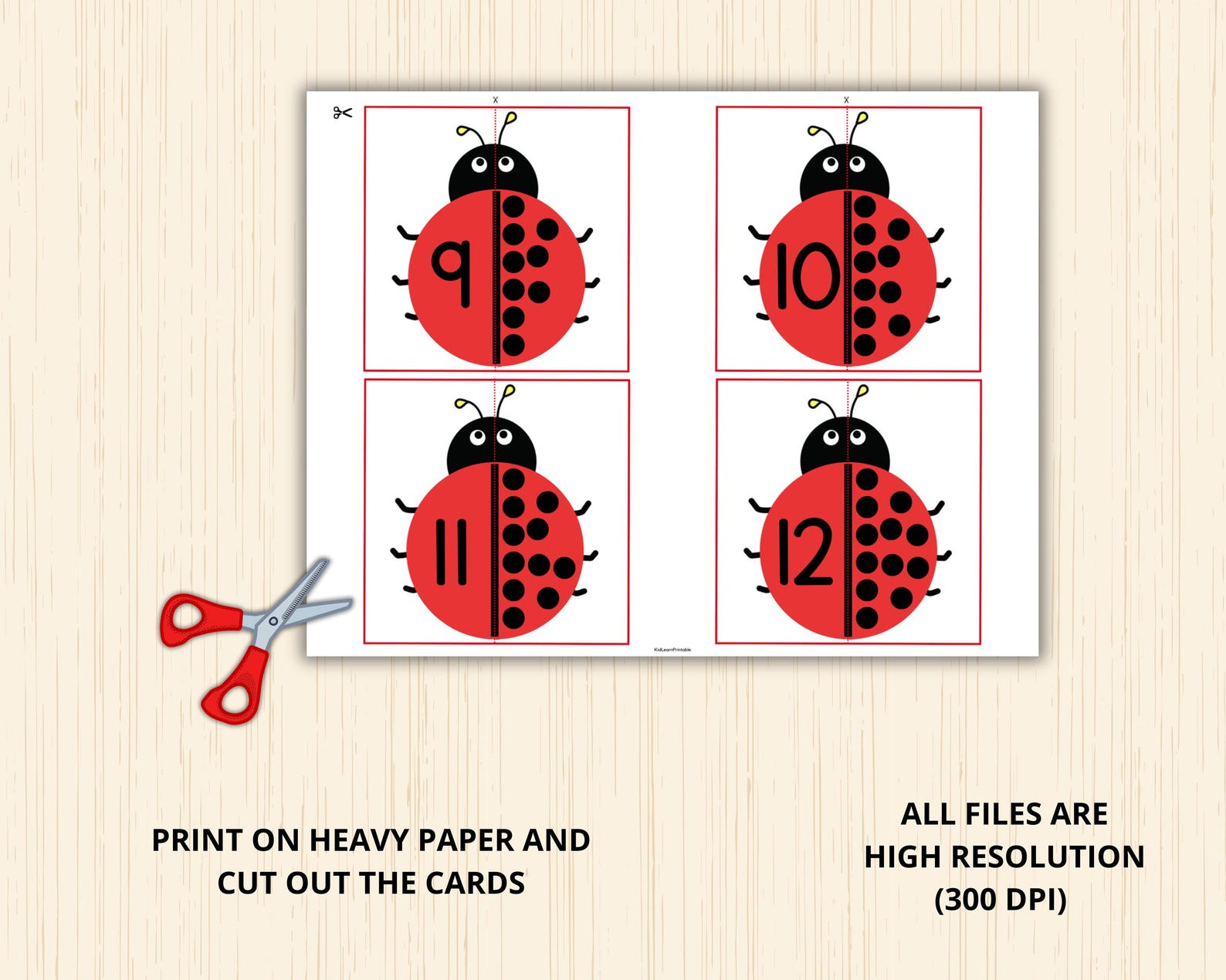 Ladybug Number Match,preschool Math Game,ladybug Puzzle,prek Math ...
