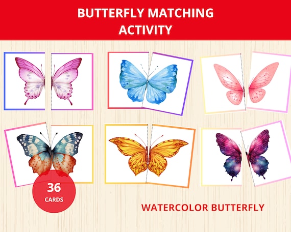 Butterfly Matching Activity, Butterfly Puzzles,symmetry Puzzle