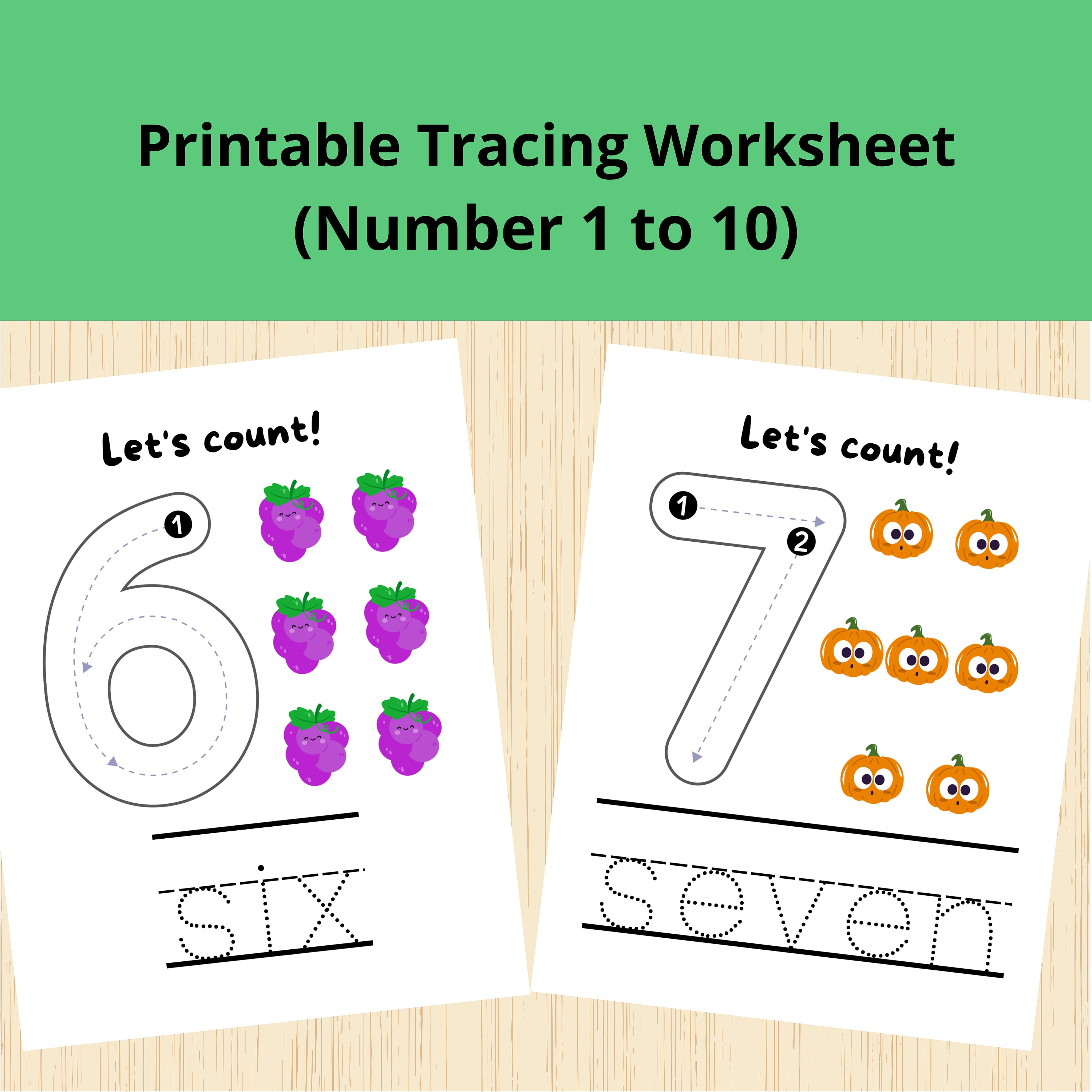Preschool Number Writing Practice Sheet