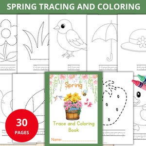 Spring Tracing Worksheets,Spring coloring pages,nature Homeschool,spring Preschool Activities for Kids,nature Coloring Sheets,tracing  pages