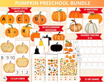 pumpkin bundle,pumpkin Unit Study,fall Preschool,fall Montessori,autumn Busy Book,autumn flashcards,pumpkin puzzle,fall clip cards,worksheet