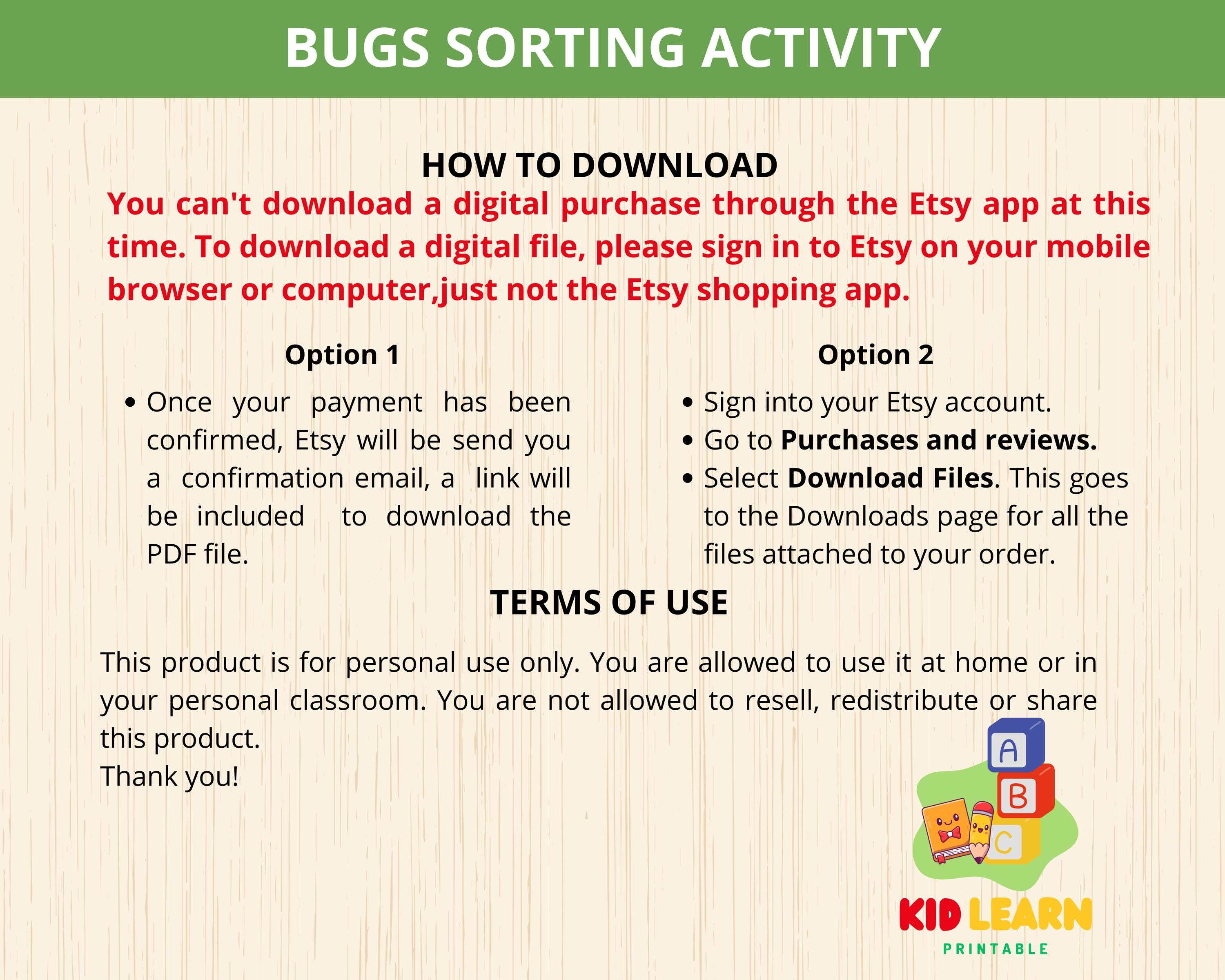 Bugsort Bugs Sorting Activity,insect Sorting Game,preschool Insect,bug Unit ...