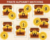 pirate alphabet matching,uppercase lowercase letter,pirate birthday party,alphabet pirate game,abc matching,letter matching,kindergarten abc