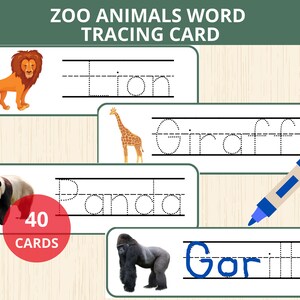 Cartes de repérage des mots animaux du zoo Recherche de mots animaux du zoo