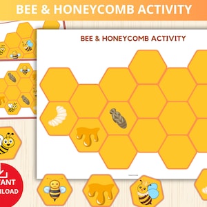 bee preschool activity,Bee unit study,honeybee busy book,Sensory Bin Activity,bee Montessori,counting bee,spring bee center,bee pattern prek