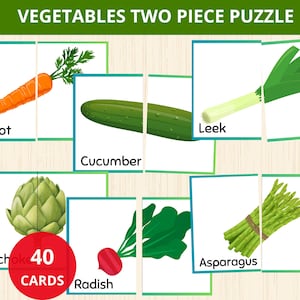 vegetable Two-Piece Puzzles,vegetable matching cards,Veggies Learning Activity,Vegetable Slices Matching,vegetables puzzles Pairs,preschool