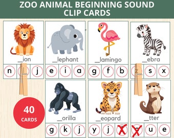 Zoo Animals Beginning Sounds,zoo Montessori,animals Preschool
