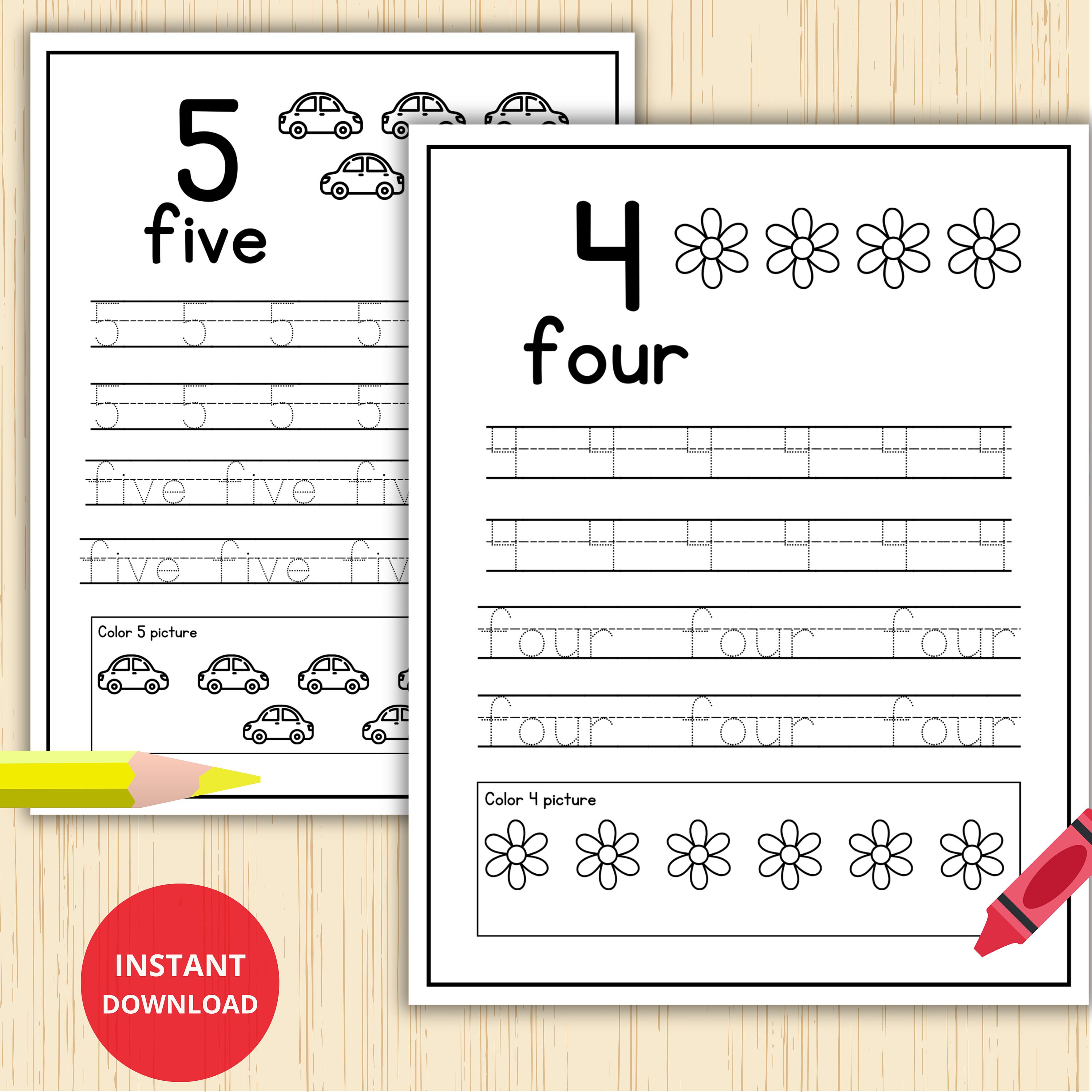 1-10 Printable Number Tracing,preschool Worksheet, Homeschool , Teacher ...