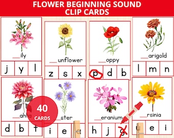 Flowers Beginning sound,nature letter sound,flower vocabulary,flower alphabet sounds,spring phonics activity,spring beginning letter,prek