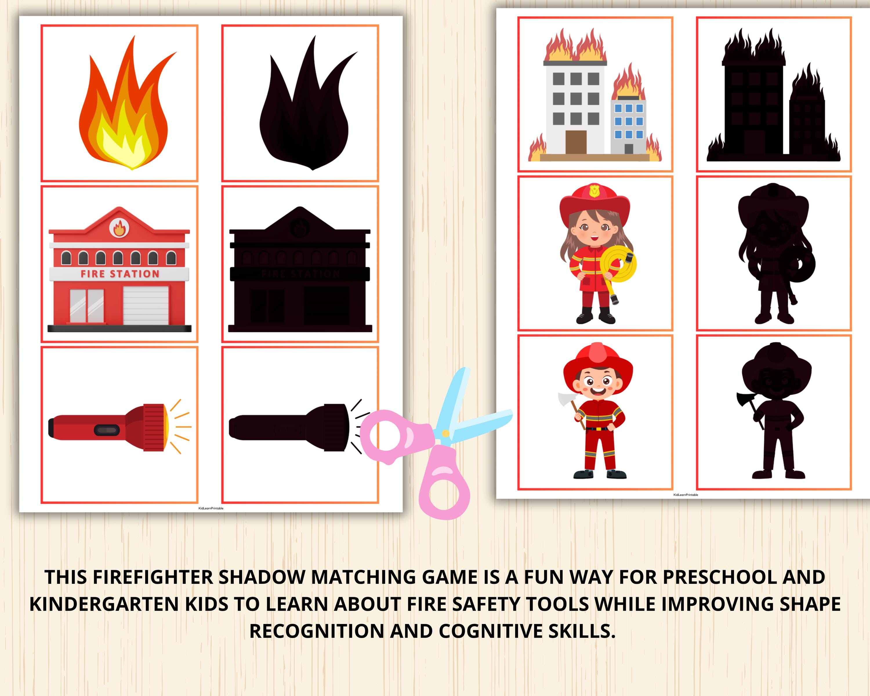 Firefighter Shadow Matching,firefighter Party Game,firefighter ...