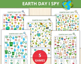 Earth Day I Spy, I spy Games, Look and Find,Counting Game, Earth day Activity,Spring activity, I Spy for Kids,math activity,preschool,kinder