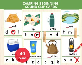 camping beginning sounds,camping initial sounds,camping preschool activity,camping Letter Recognition,camping unti study,camping busy book