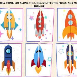 Space Matching Game,rockets Matching Activity,solar System Game, Space ...