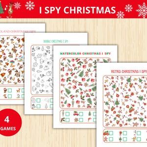 Christmas I Spy Activity,Kids Christmas Activity,Xmas Worksheets,I Spy for Kids,Seek and Find,Look and Find,Counting Activity,Christmas prek