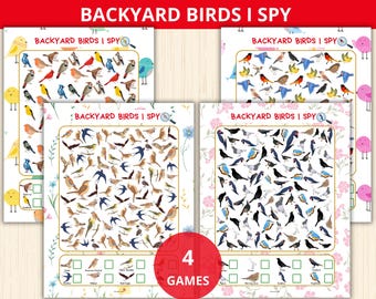 Backyard Birds I Spy,I Spy birds,birds Counting Activity,birds montessori Preschool,birds Worksheets,Nature activities,kinder morning basket