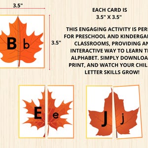 montessori letters
letter matching
abc puzzle
montessori fall
preschool fall
autumn activities
letter recognition
leaf letter matching Puzzle
fall puzzle Pairs
leaves matching game
Match Puzzles
Preschool Letters
pre k morning basket