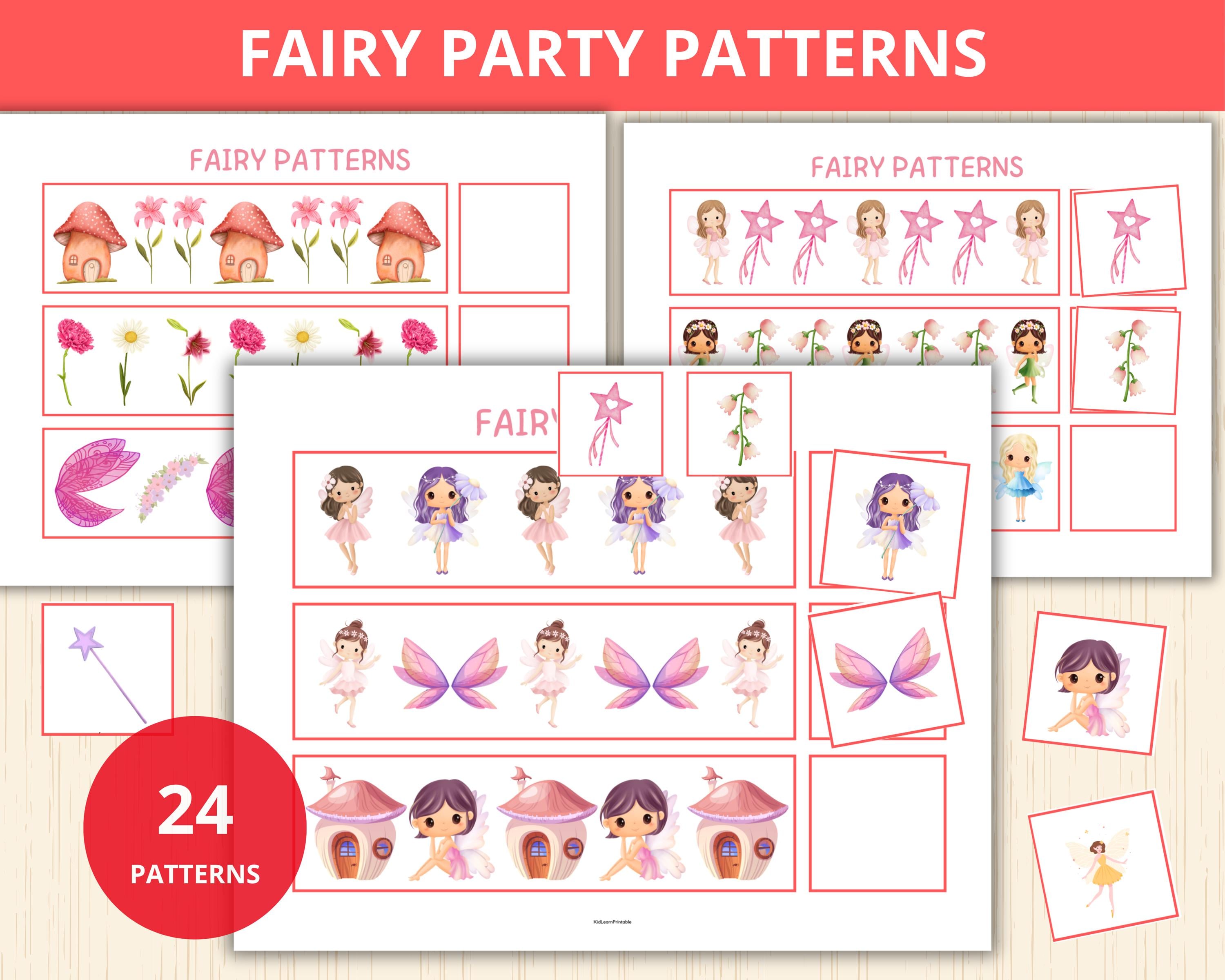 Fairy Party Patterns,what Comes Next,preschool Pattern Games,fairy ...