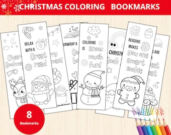 Christmas Bookmarks for Kids, Printable Christmas  Bookmarks, Christmas Bookmarks, Christmas Activities Kid Bookmarks,Xmas Party Activity