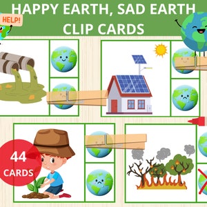 Earth Day Vorschulaktivität, glückliche Erde, traurige Erde, Erdtag beschäftigt Buch, Erdtagaktivität, Planet, Recycling reduzieren Wiederverwendungsaktivität, Umwelt