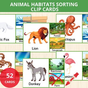 Animals Habitat Sorting,Habitat Sorting Mats,Animal Habitat Matching Activity,Montessori Animal,Habitat Match,Farm Animal activity,Preschool
