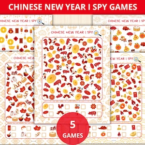 Chinese New Year I Spy Games,I spy Chinese new year,Lunar New Year game,Look & Find activity,chinese Party Game,Math Activity preschool Game