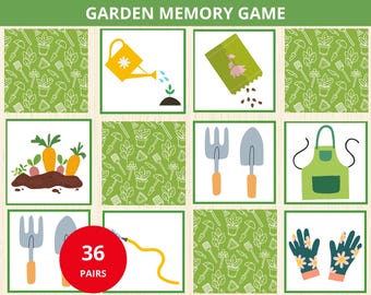 Spring Garden Memory Game for Kids: Matching Activity (PDF Pattern) - Etsy