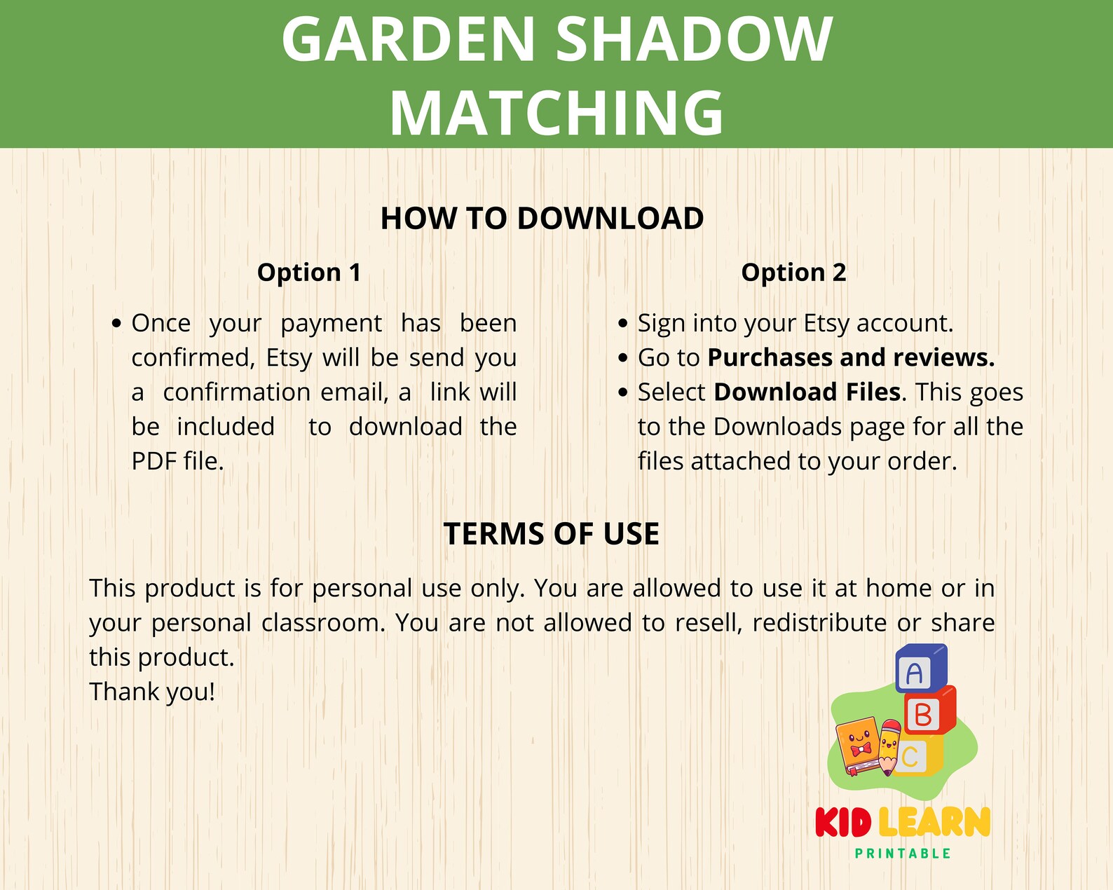 Garden Shadow Matching Cards,garden Flashcards, Spring Activity ...