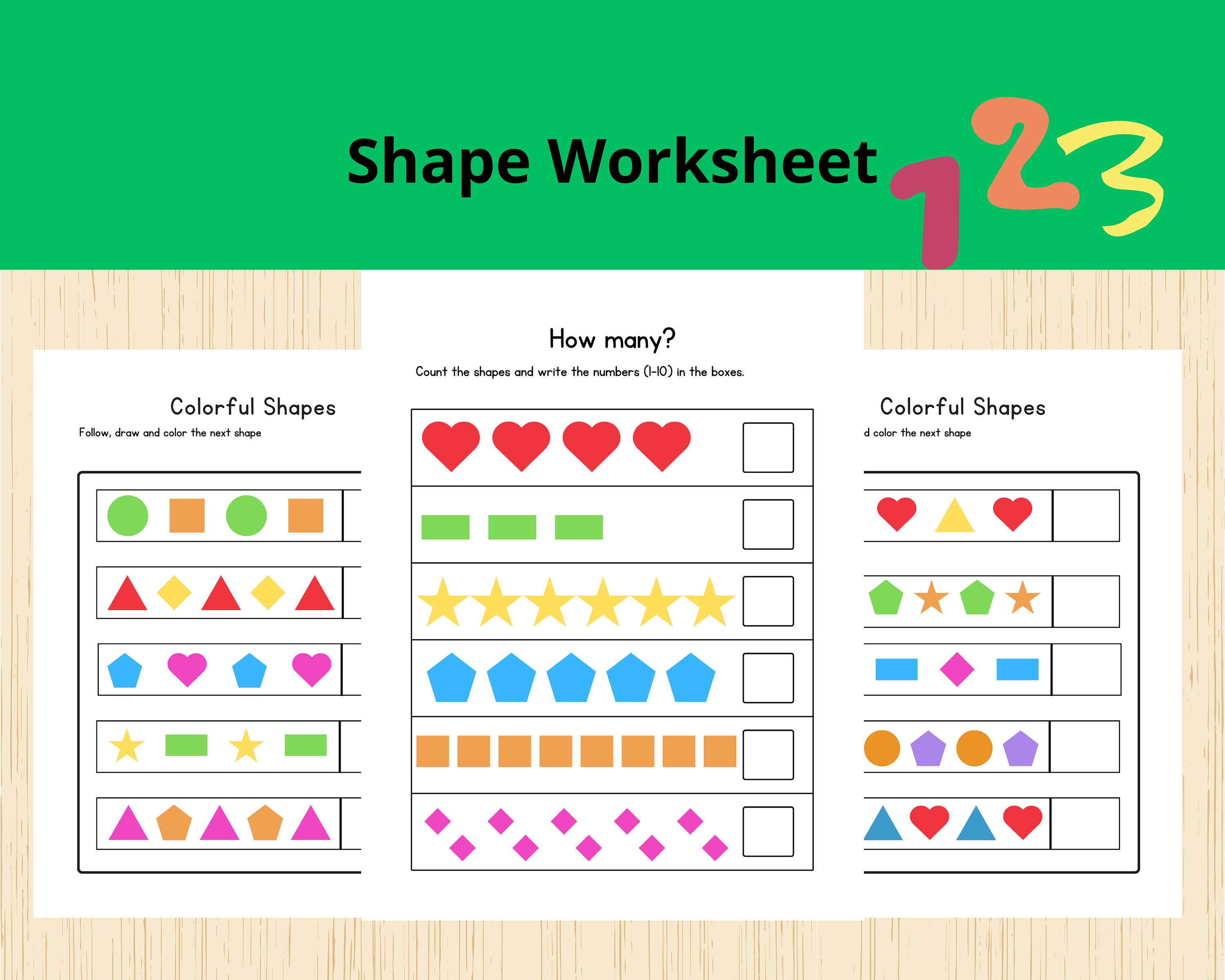 Preschool Shapes Worksheets,shape Activities, Basic Shapes,printable