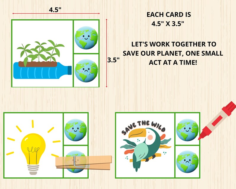 Introduce young learners to the emotions of our planet with these Earth Happy and Sad Clip Cards for preschoolers.