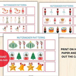 Engage young minds with our Nutcracker Patterns 'What Comes Next?' activity! This digital product features charming Nutcracker-themed sequences to enhance pattern recognition and logical thinking.