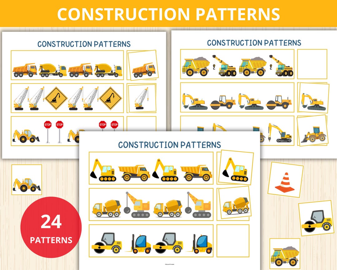 Construction Patterns,what Comes Next,preschool Pattern Activity ...