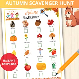 Búsqueda del tesoro de otoño, búsqueda del tesoro de otoño, búsqueda del tesoro de otoño, búsqueda del tesoro en la naturaleza, actividad de otoño para niños, búsqueda del tesoro con cartas, juegos de interior