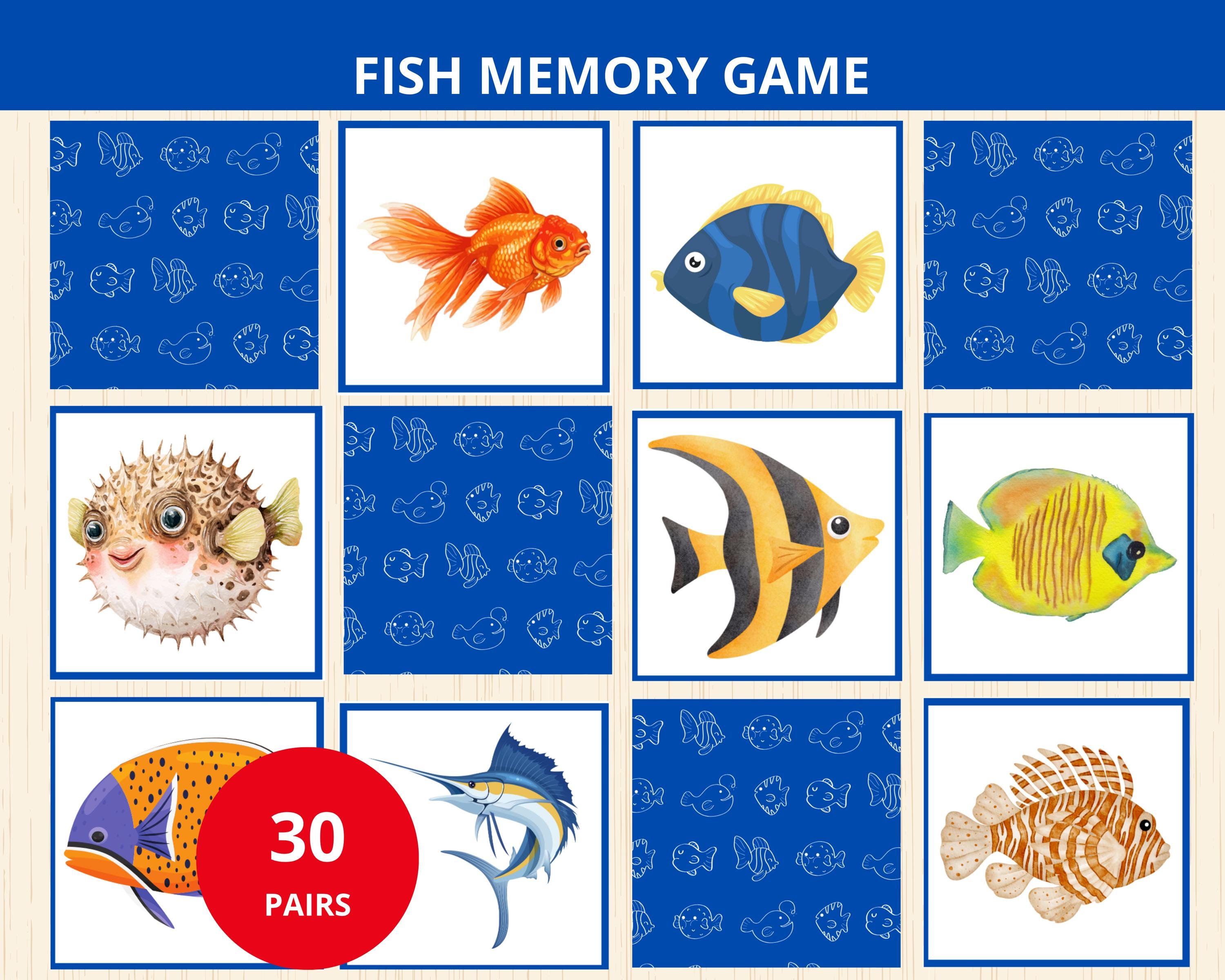 Talking Tables Fishy Pairs Memory-Spiel Für Kinder – 36 Karten, Plastikfrei, Mit Ozean-Fakten