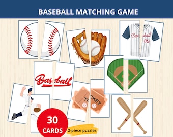 baseball matching game,baseball preschool,sports matching game,baseball party game,baseball birthday game,sports activity,baseball busy book