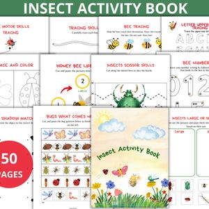 Insekten Aktivität Buch,Insekten Bündel,Insekten Einheit Studie,käfer Aktivität,Insekten Malseiten,Insekten Arbeitsblätter, Käfer Vorschule, Käfer Montessori