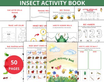 insects activity book,Insect bundle,insect Unit Study,bugs Activity,insects Coloring Pages,insects worksheets,bug Preschool,bug montessori