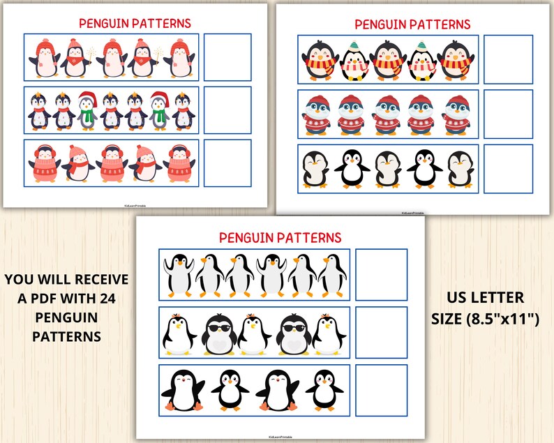 Perfect for preschoolers to identify and complete simple patterns while engaging in a winter-themed learning experience.