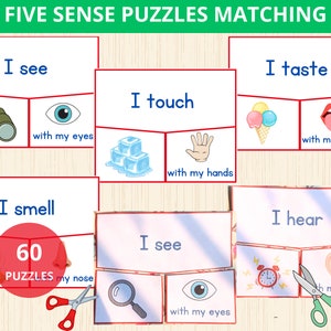 Five Senses Sorting Activity,five senses puzzle,5 sense activities,5 senses classification game,5 senses sorting,Preschool,Montessori,kinder