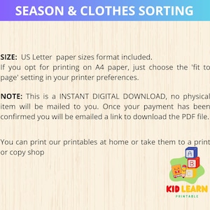 Clothes Sorting Activity,season Wear Activities,weather Dress up Game ...