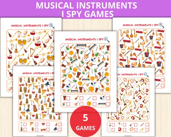 musical instrument I Spy,music Activity,musical I Spy game,music preschool activity,i spy worksheets,Seek and Find,Look and Find,math center
