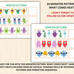 monster preschool
monster activity game
preschool math
homeschool learning
what comes next
pattern practice
sequence game
