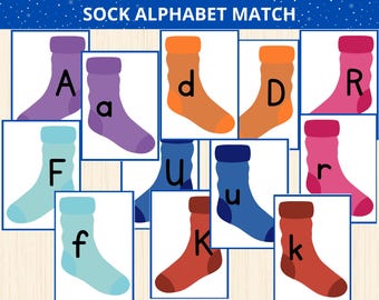 winter Letter Match,Uppercase Lowercase Match,socking matching,Winter Preschool,winter Alphabet prek,Learning Letters,ABC Matching Game