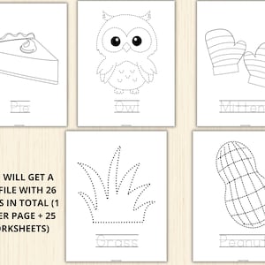Autumn Tracing Worksheets,fall Trace Practice,fine Motor Skills,fall ...