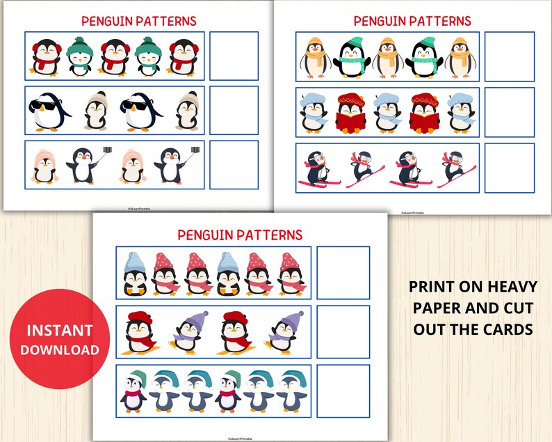 Penguin Patterns - What Comes Next? is a fun and educational activity for young learners! This digital set helps kids practice pattern recognition and sequencing skills with adorable penguin-themed cards.