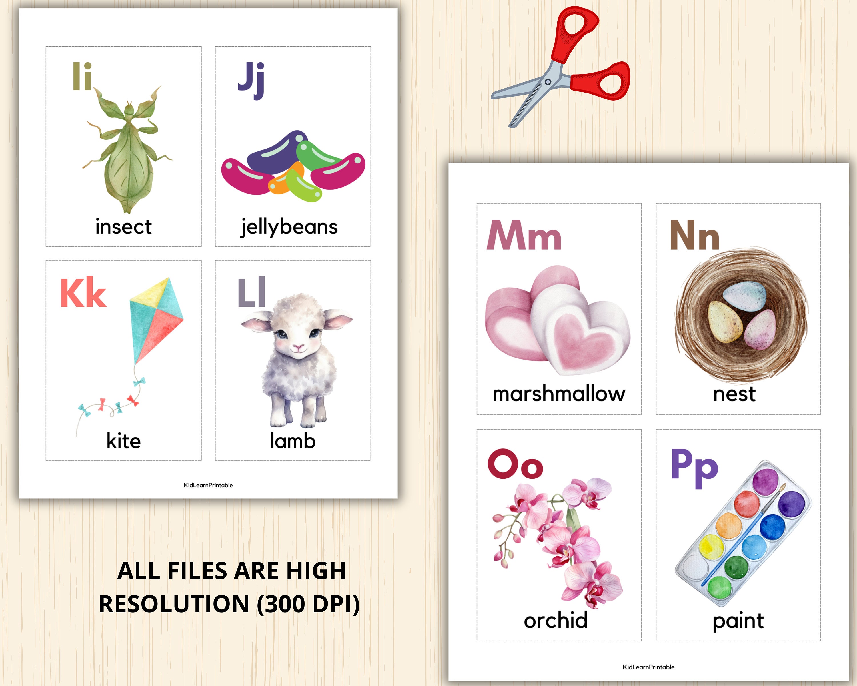 Spring Alphabet Card,alphabet Flashcards, Spring Alphabet Flash Cards ...